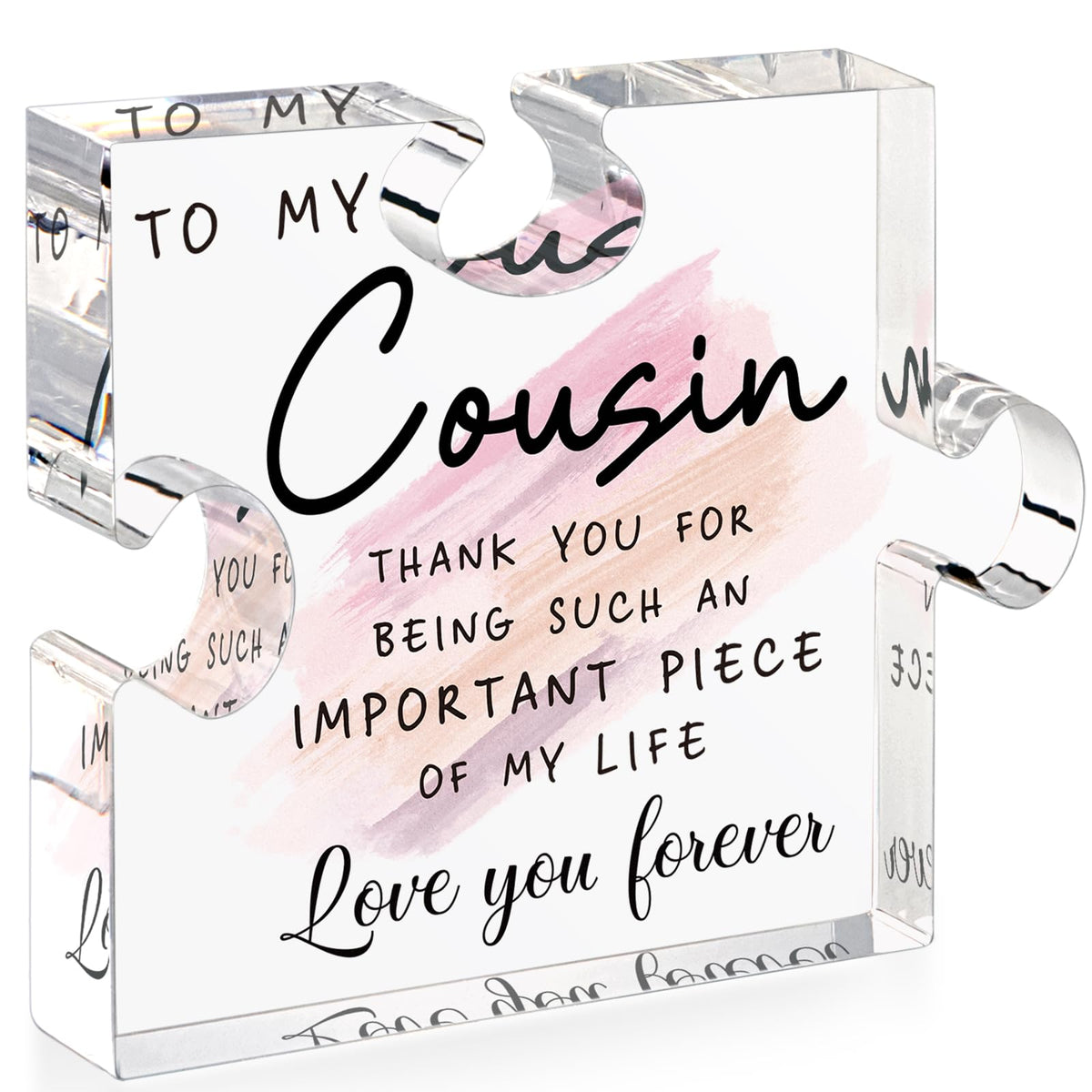 LukieJac Sister Gifts from Sister - Unique Sister Birthday Acrylic Puzzle-Shaped Plaque Desk Decorations Present for Big Sister Mothers Day Christmas Wedding from Sister Brother