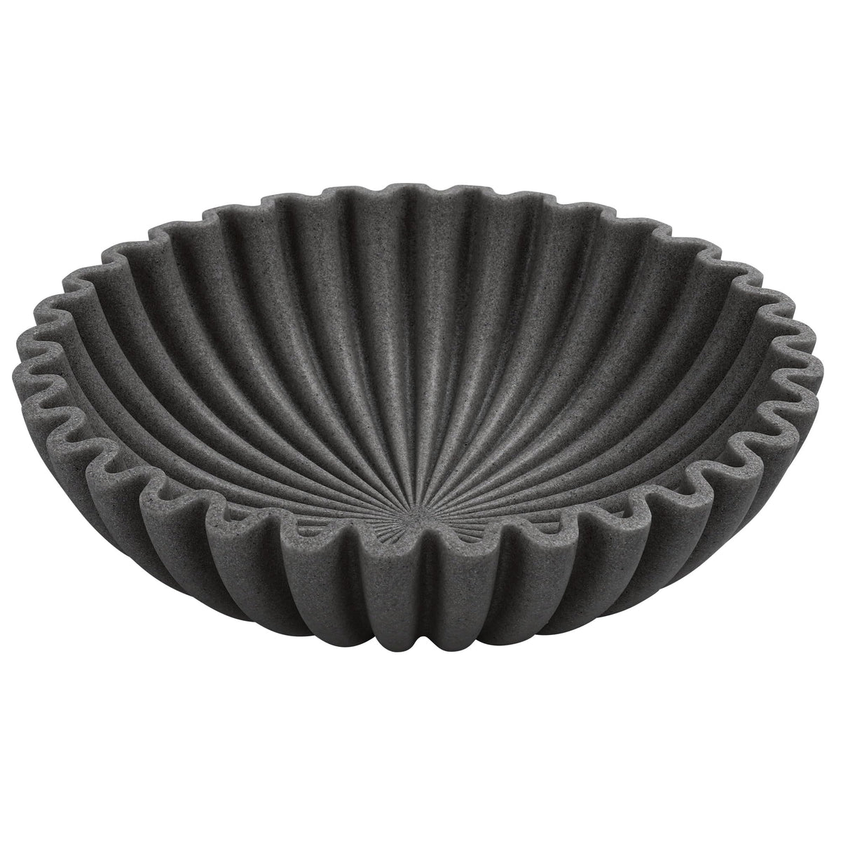 YMXYJM Large Decorative Bowl, Modern Handicraft Bowls for Home Decor, Fruit Bowl for Kitchen Counter, Ruffle Decor, Stylish Key Bowl for Entry Table, Artificial Stone Beige