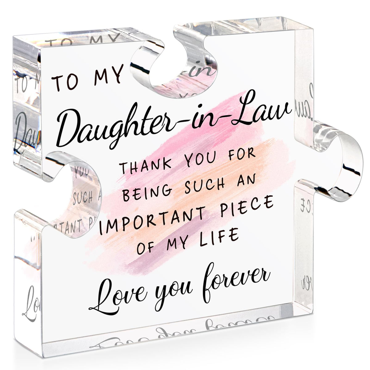 LukieJac Sister Gifts from Sister - Unique Sister Birthday Acrylic Puzzle-Shaped Plaque Desk Decorations Present for Big Sister Mothers Day Christmas Wedding from Sister Brother