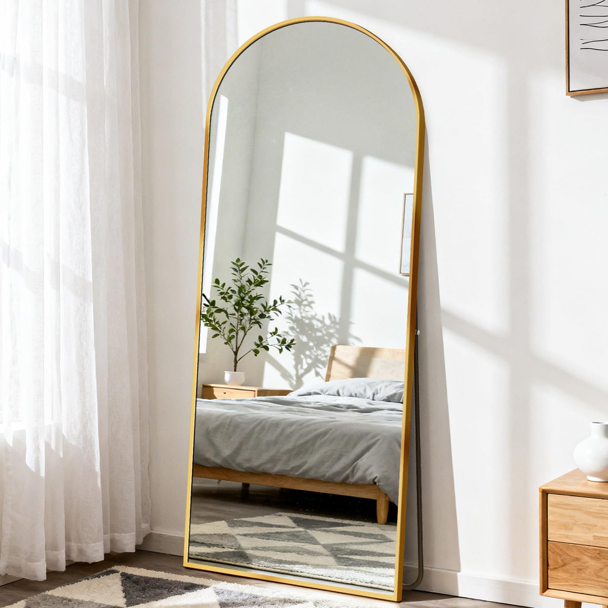 DUMOS 63"x20" Arched Full Length Floor Mirror, Full Body Mirror with Stand