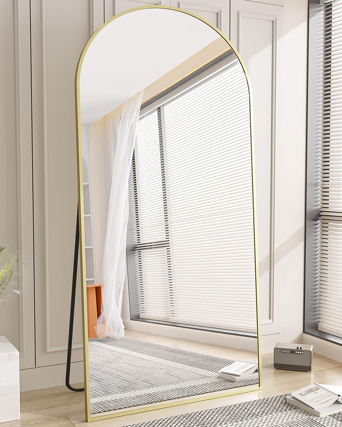 Koonmi 71x30 Arched Full Length Mirror, Floor Mirror with Stand