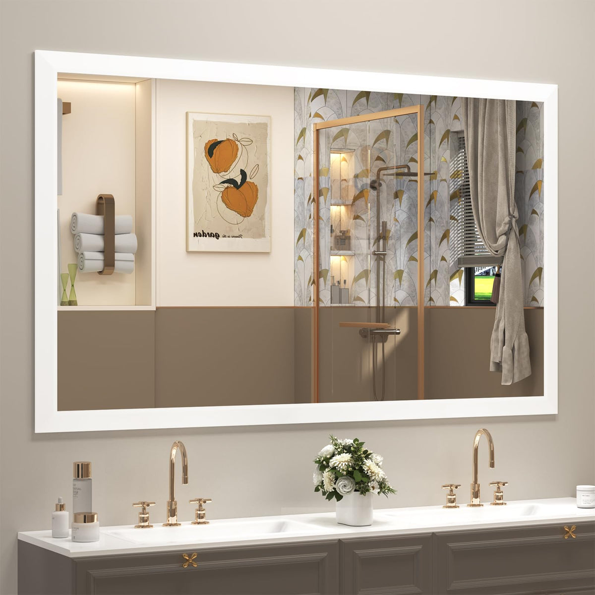 SMIROR 24x36 Matte Black Bathroom Vanity Mirror for Over Sink