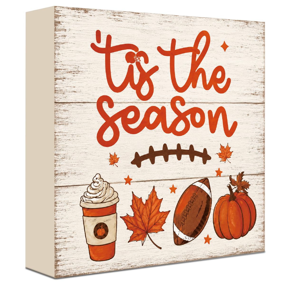 Fall Decorations for Home Football Pumpkin Wood Sign Fall Wall Shelf Decor