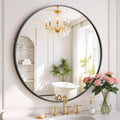 Round Wall Mirror 30 Inch Gold Vanity Mirror with Metal Frame