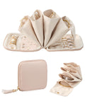 Lolalet Travel Jewelry Case Organizer, Soft Jewellery Pouch -Cloud White