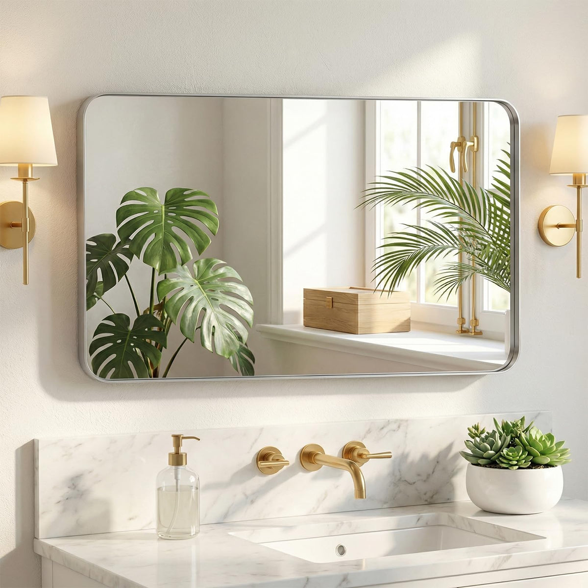 NEWBULIG Bathroom Wall Mirror, Vanity Home Mirror, 30x36 Inch