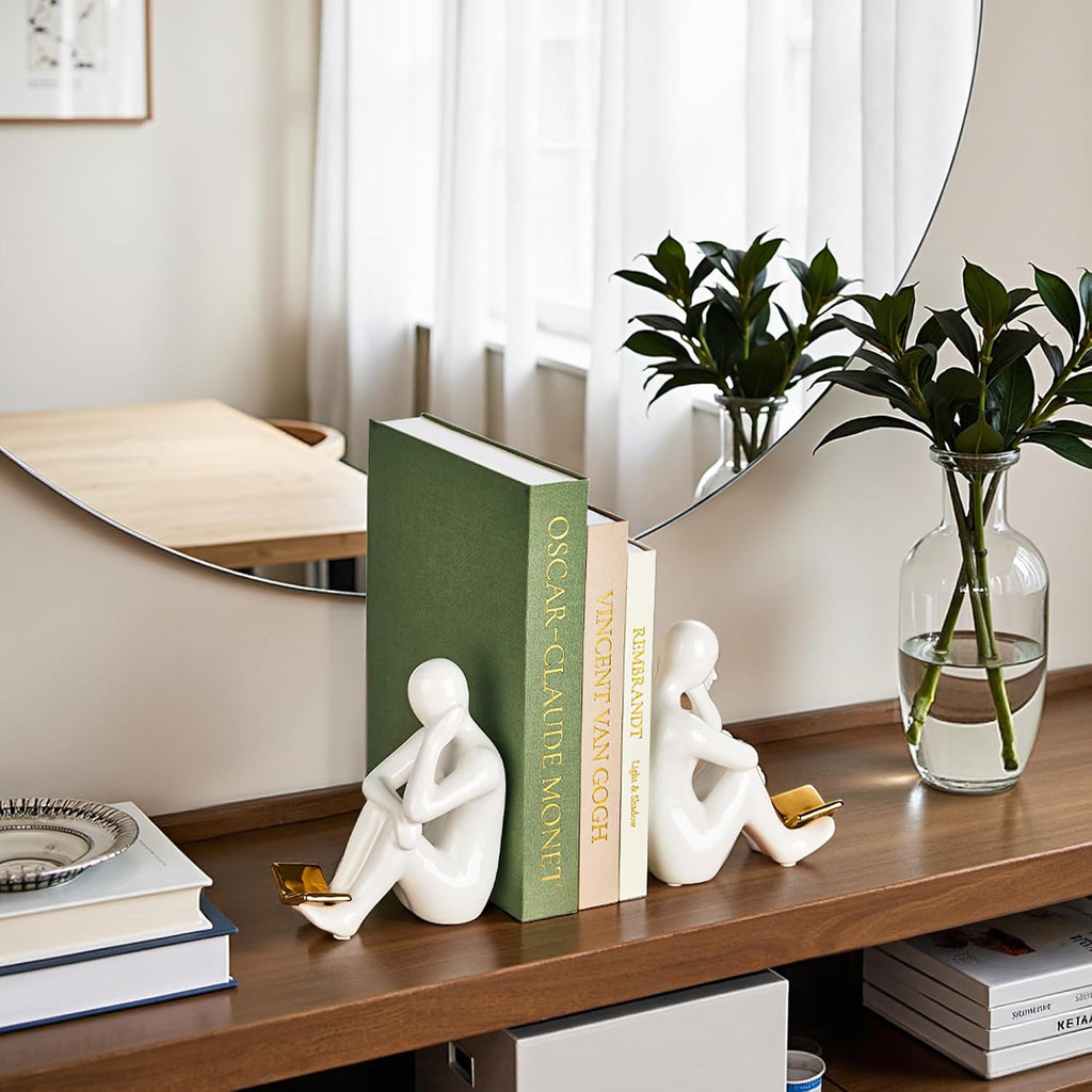 JARLINK Aesthetic Decorative Books, Set of 3 Linen Faux Book Boxes, Sage