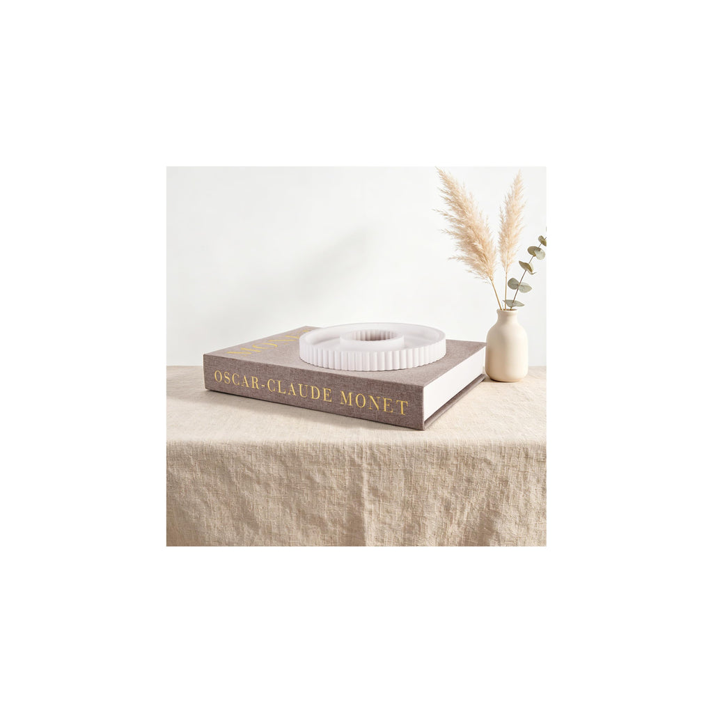 Decorative Books Set of 2, Linen Faux Coffee Table Books