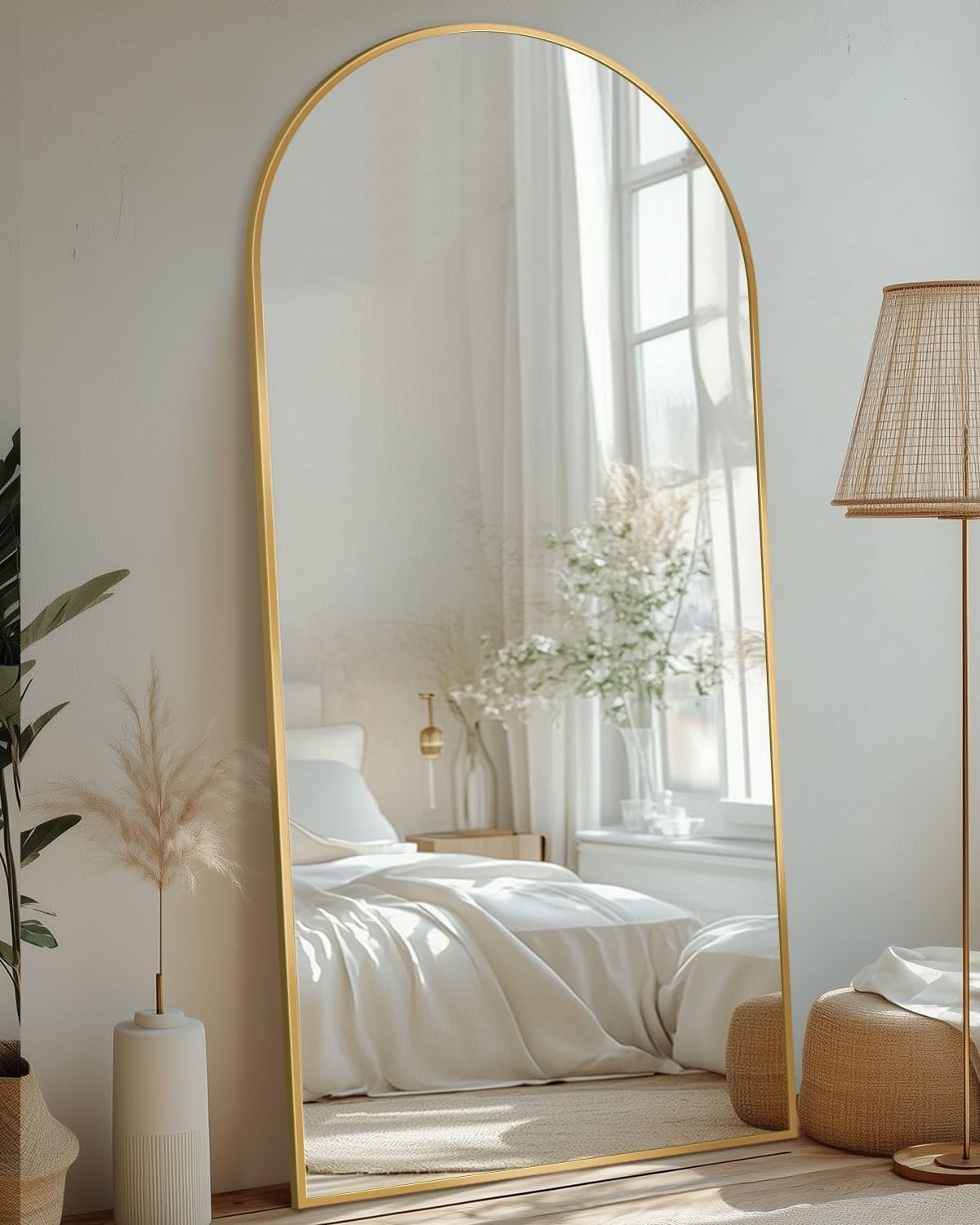 71"x28" Arched Full Length Mirror with Stand,Full Body Floor Mirror
