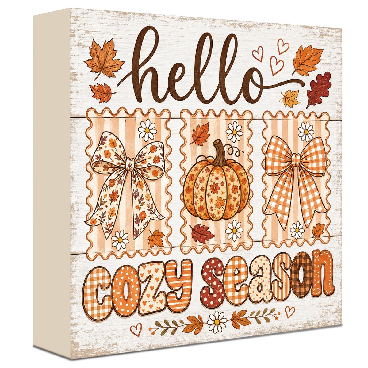 Fall Decorations for Home Football Pumpkin Wood Sign Fall Wall Shelf Decor