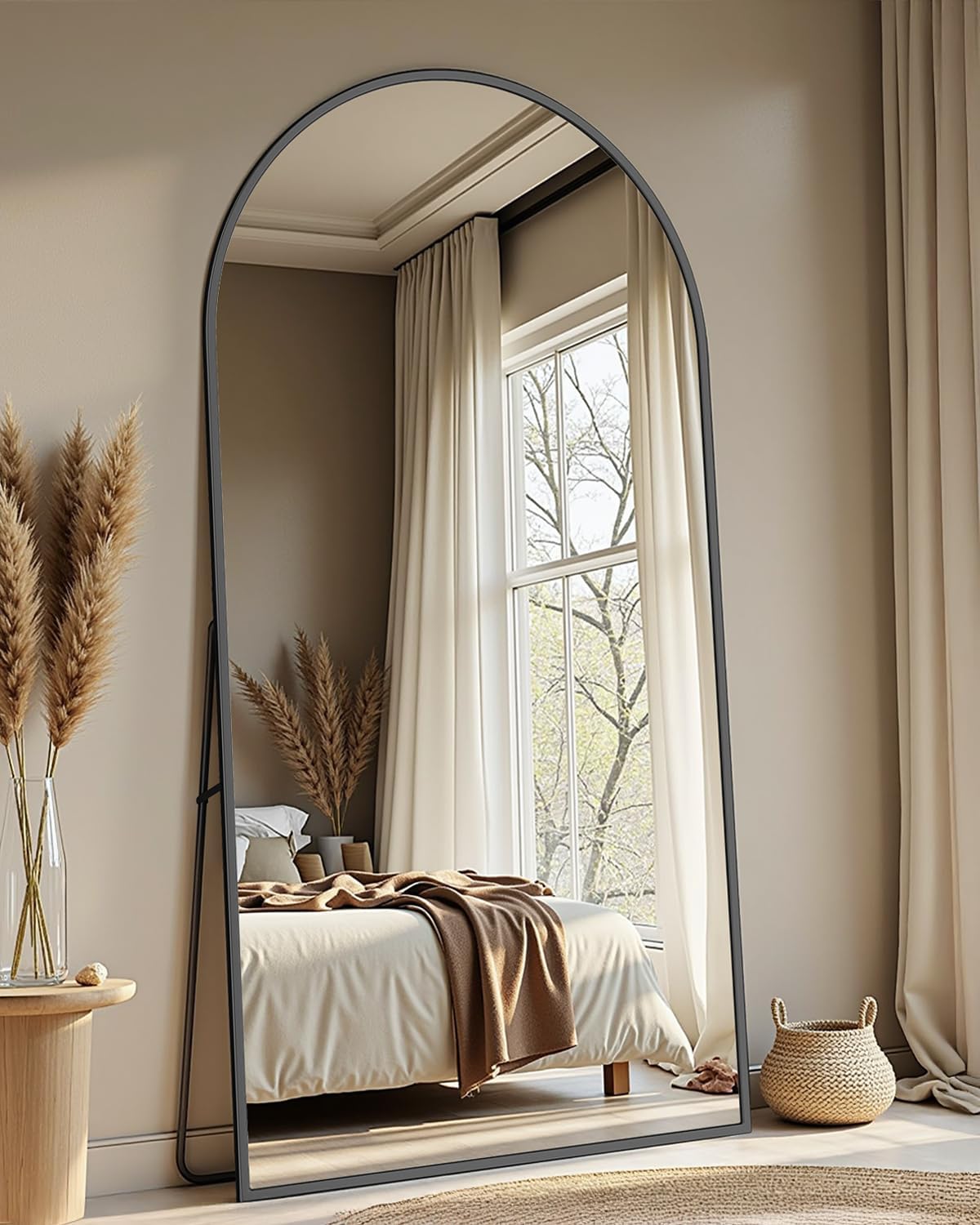 71"x28" Arched Full Length Mirror with Stand,Full Body Floor Mirror