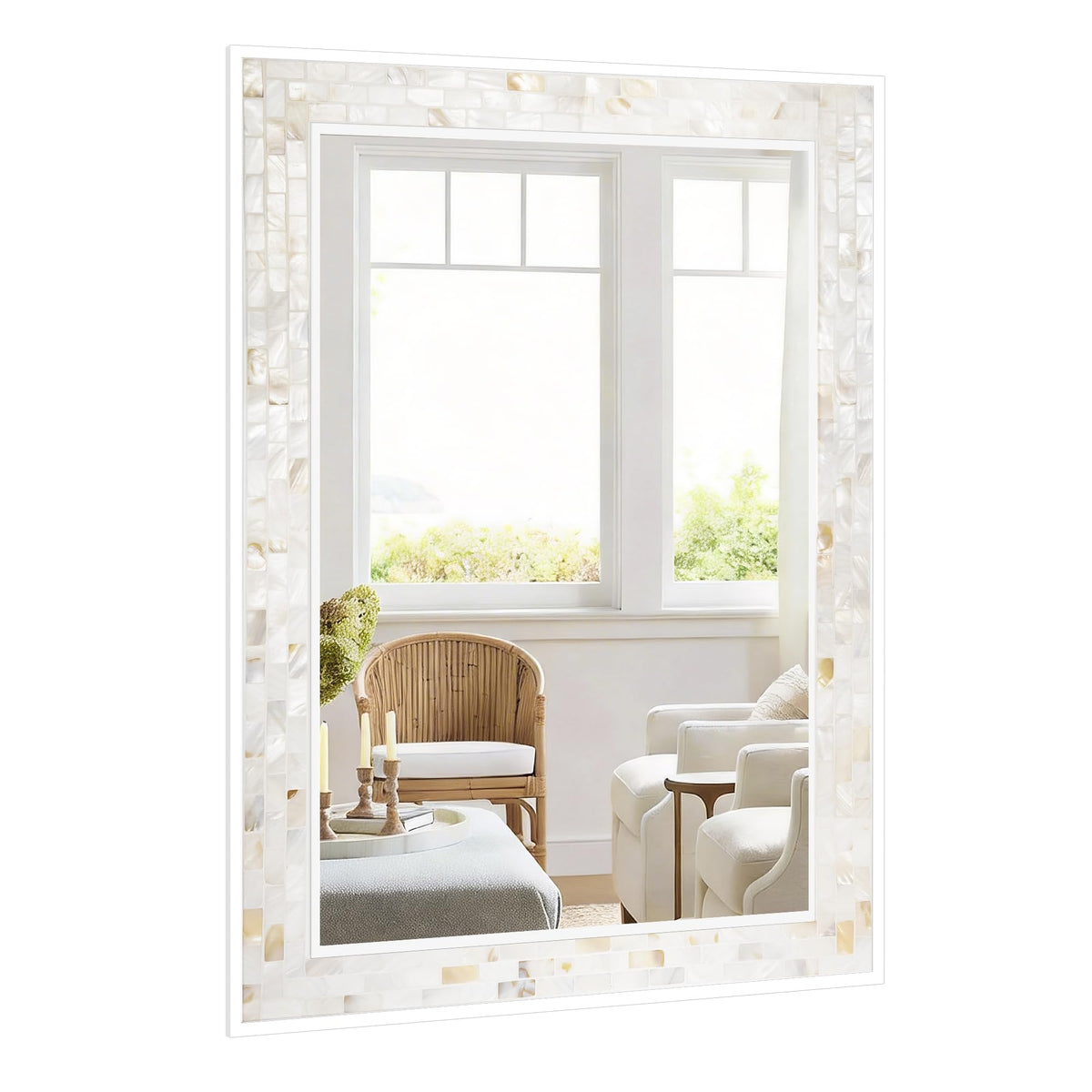 24 Inch Round Mirrors with Mosaic Frame for Wall
