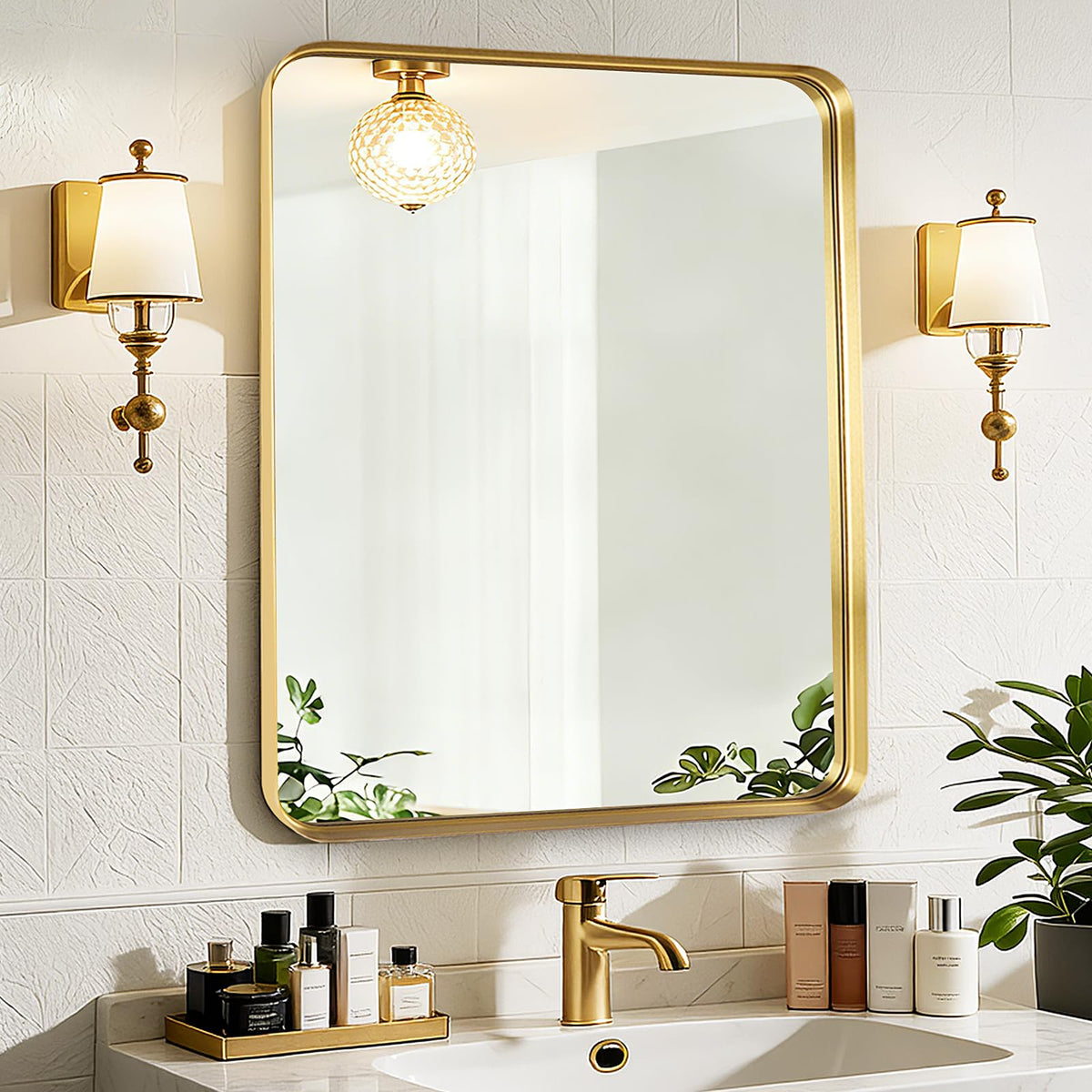 Black Bathroom Vanity Mirror Over Sink 2 Pack, 24x36 Large Wall Mirror