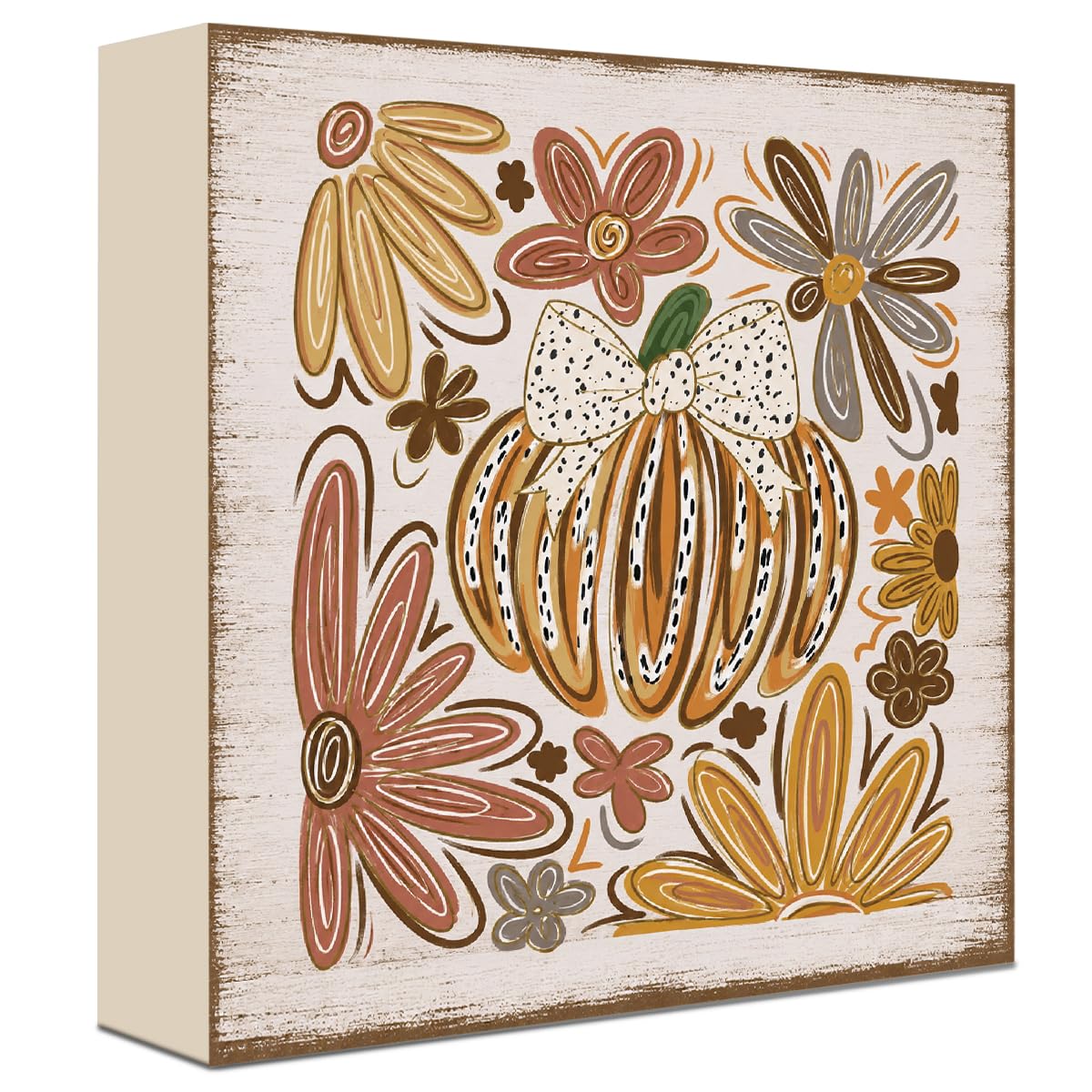 Fall Decorations for Home Football Pumpkin Wood Sign Fall Wall Shelf Decor