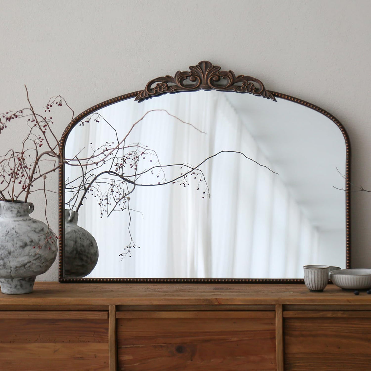 Micasso Black Full Length Mirror: 21''x56'' Baroque Vintage Floor Mirror