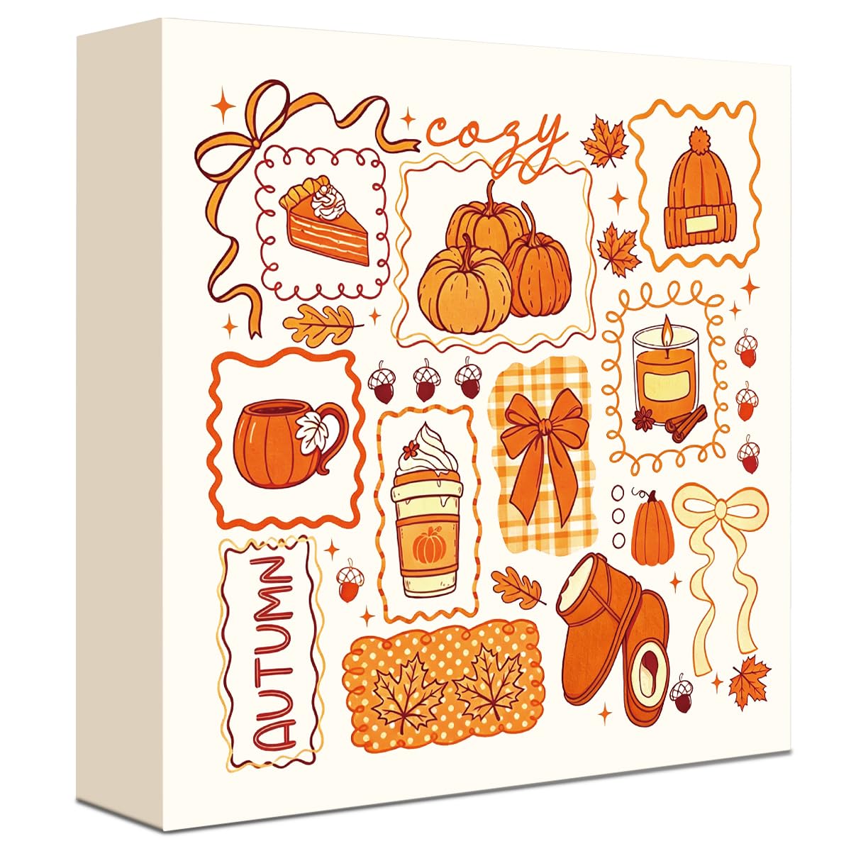 Fall Decorations for Home Football Pumpkin Wood Sign Fall Wall Shelf Decor