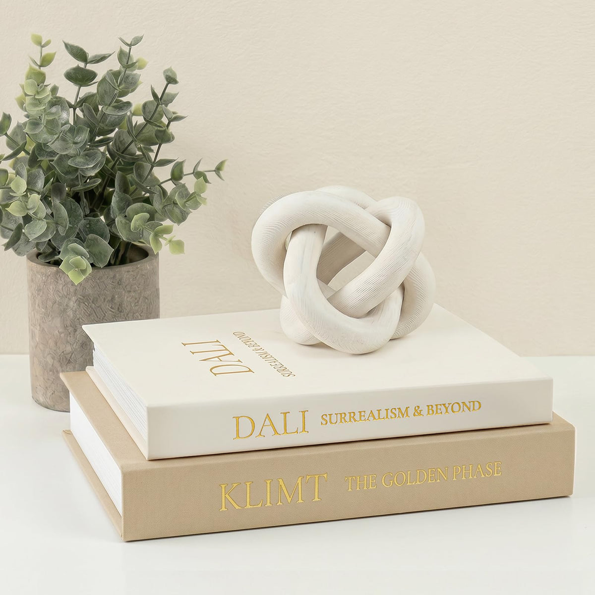 Decorative Books for Home Decor - Stackable Faux Book Box for Coffee Table Styling & Hidden Storage - Neutral Linen Fake Books as Display Riser for Shelf & Entryway (Set of 2, Van Gogh Art)