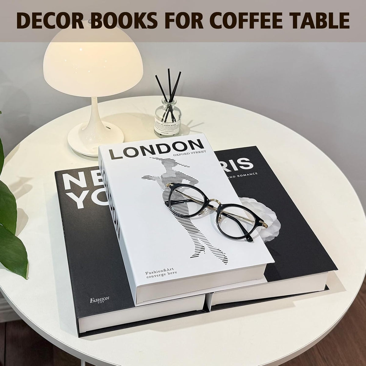 Decorative Books Set of 3, Faux Coffee Table Books for Home Decor