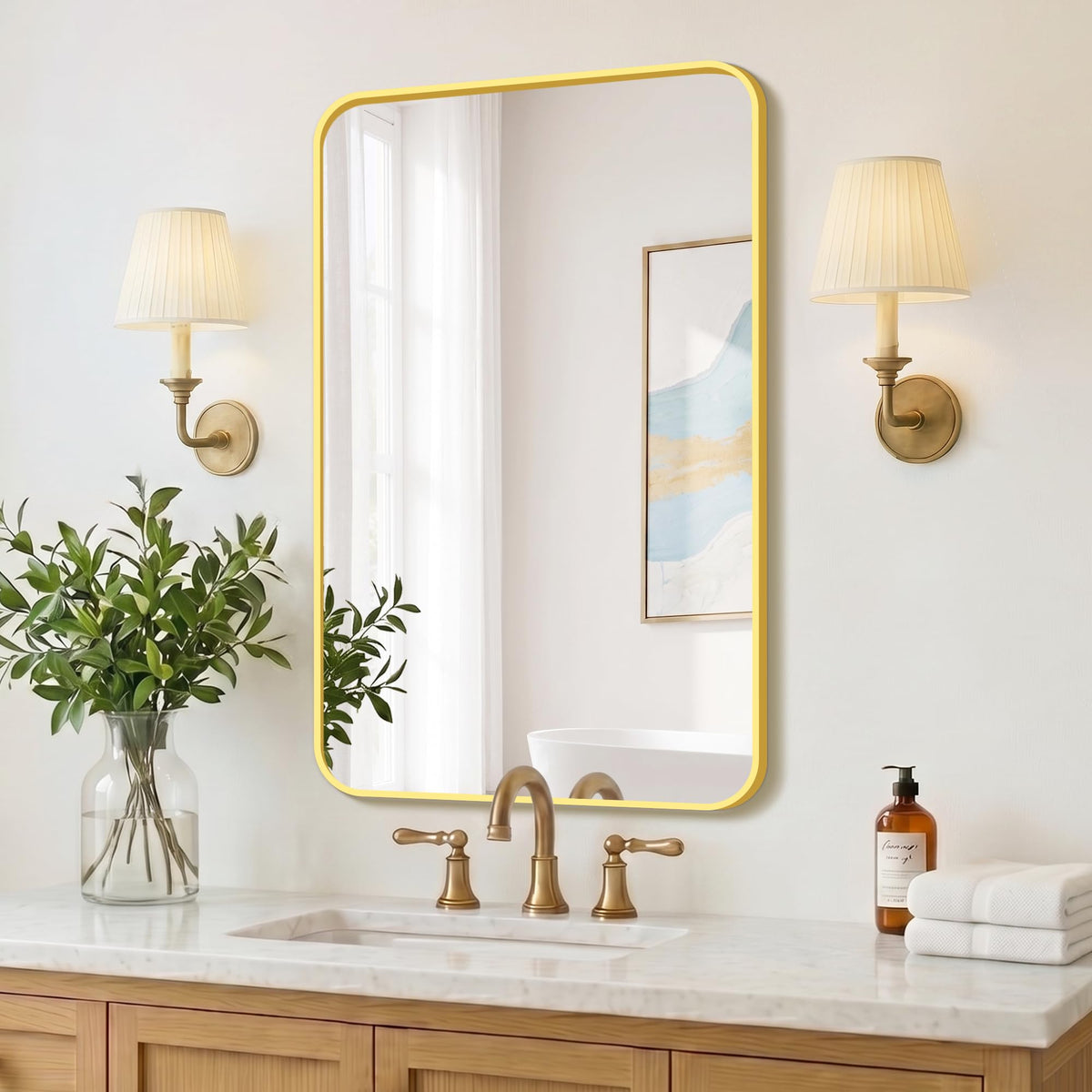 FICTOR Bathroom Mirror for Over Sink, 2 Pack 30"x20" Vanity Mirror, Black