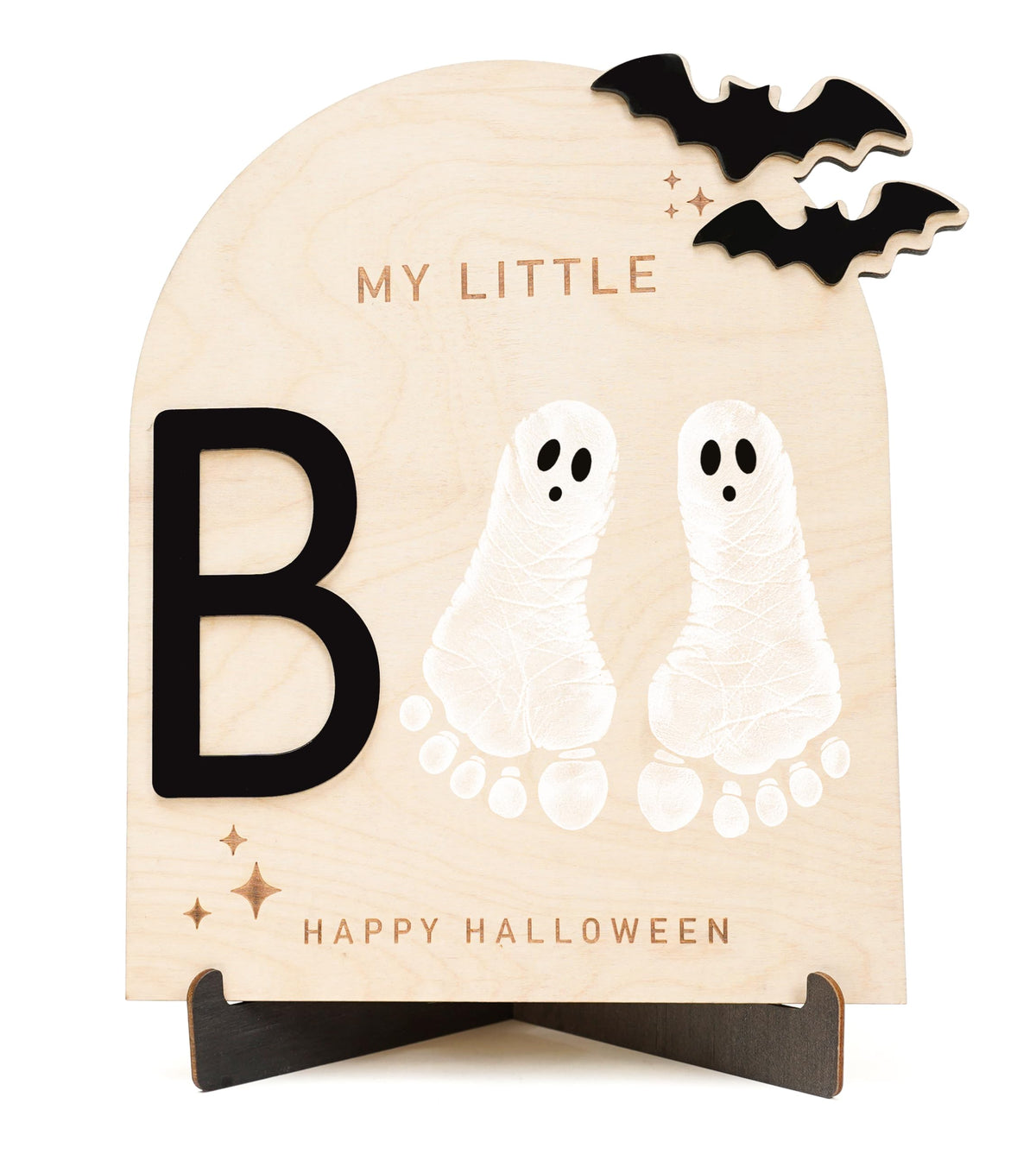 My First Halloween, Halloween Baby Footprint Wooden Sign, Trick or Treat Smell My Feet Keepsake, Newborn Fall Decoration, DIY Painting Craft for First Year Memory Display