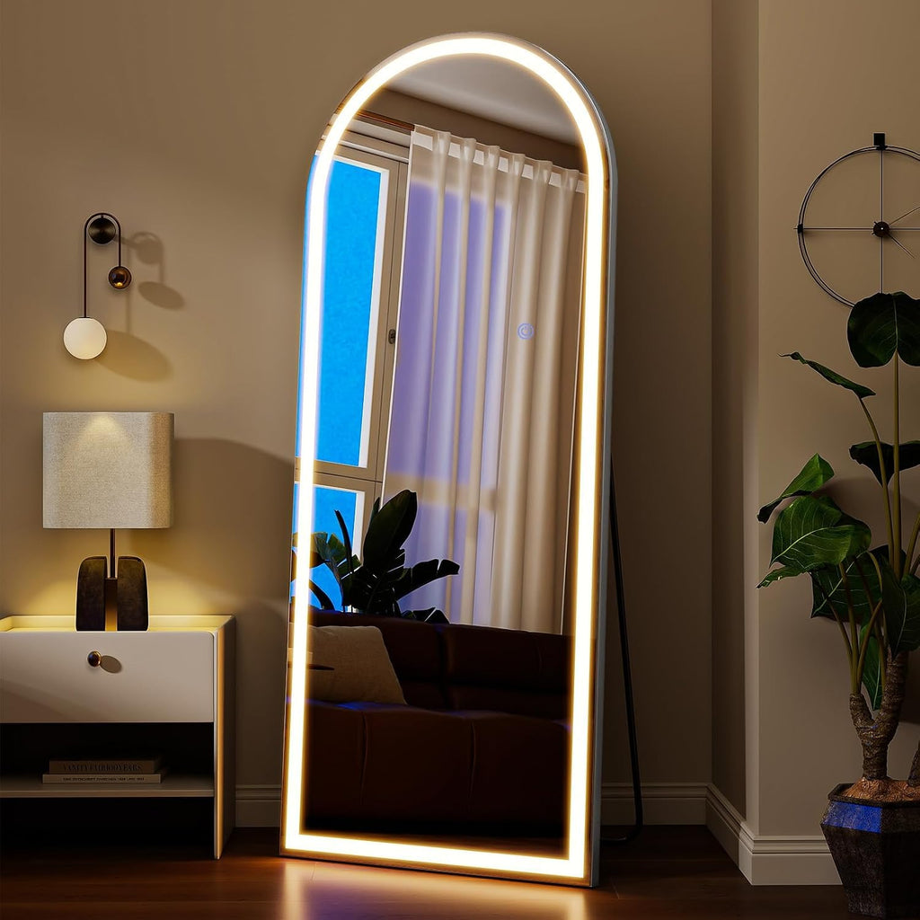 VooBang 56"x21" LED Arched Mirror Full Length with Dimmable Lights
