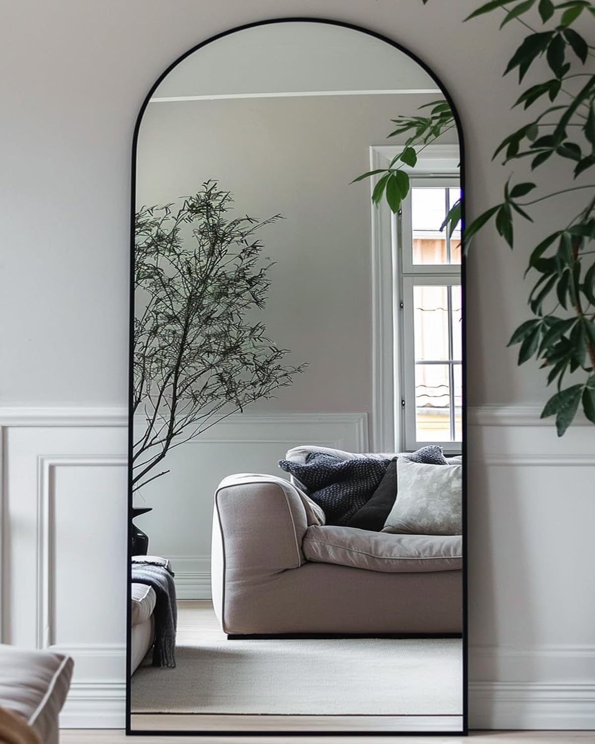 Antok 76" x34” Arched Full Length Mirror, Floor Mirror with Stand,Gold