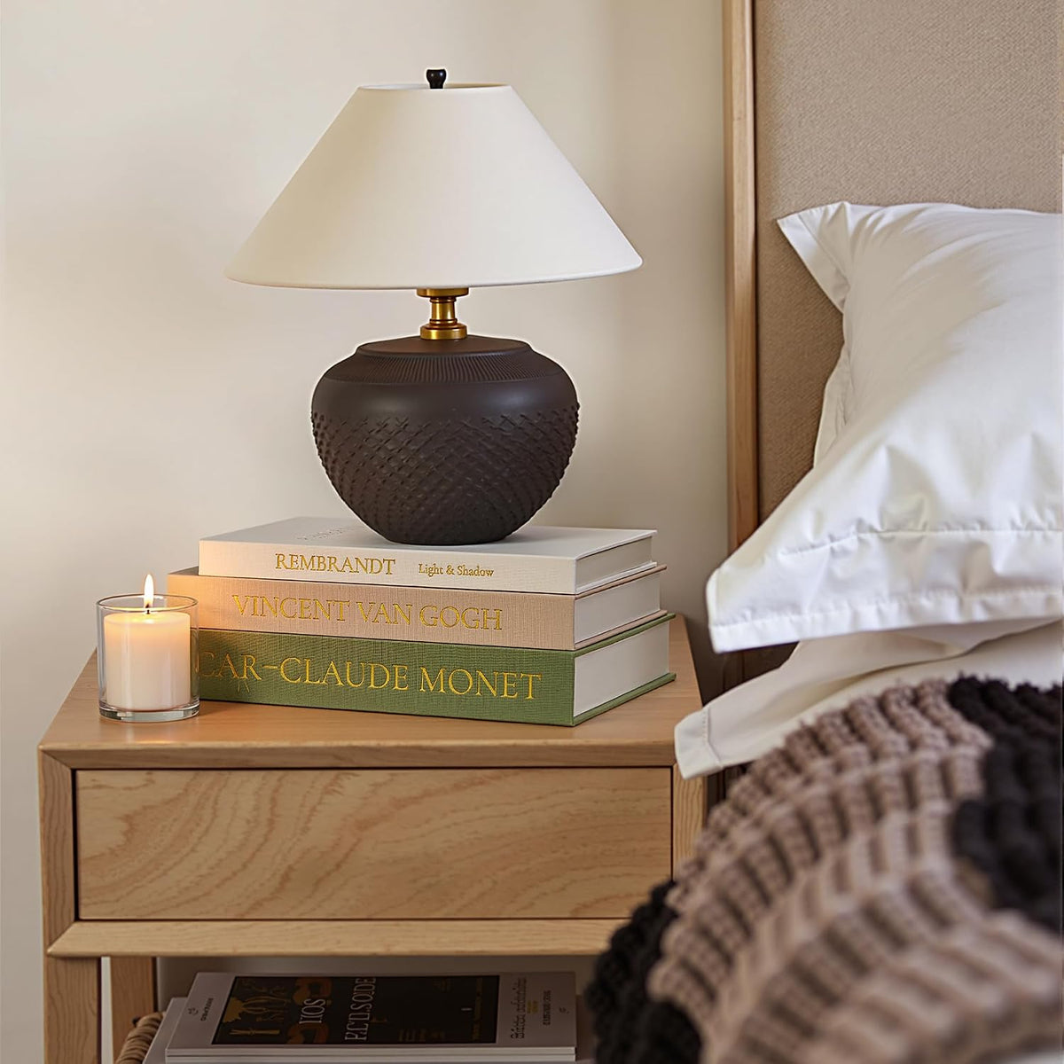 JARLINK Aesthetic Decorative Books, Set of 3 Linen Faux Book Boxes, Sage