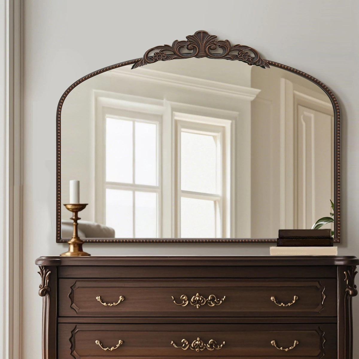 Micasso Black Full Length Mirror: 21''x56'' Baroque Vintage Floor Mirror