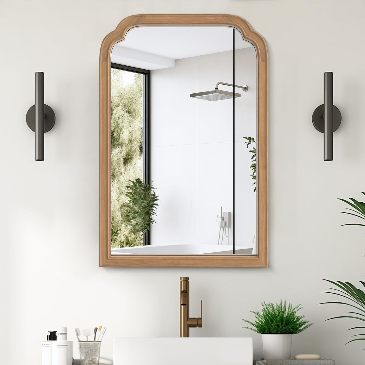 WallBeyond Full Length Mirror Wall Mounted 65"x22", Rustic Wooden Frame Floor Mirror, Large Full Body Mirror for Bedroom, Leaning or Hanging Against Wall, Natural