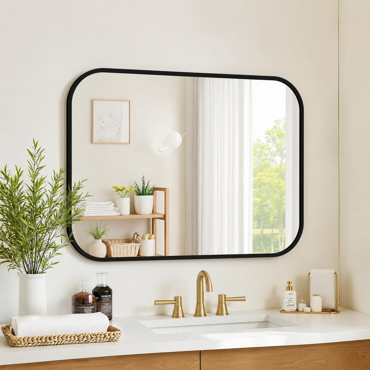 24" x 36" Bathroom Vanity Mirror for Wall, Black