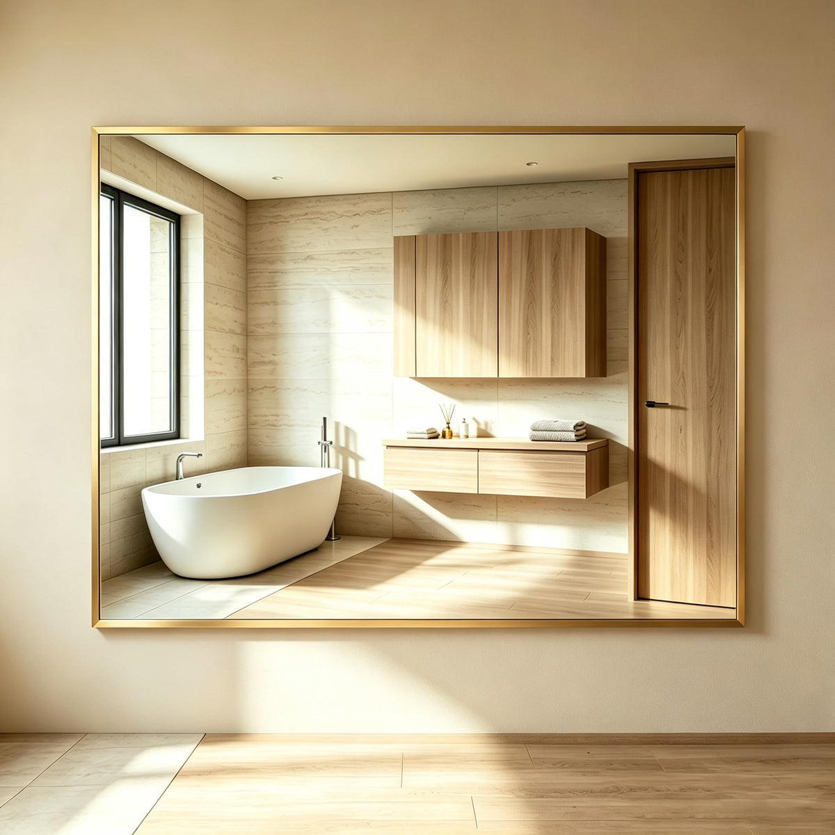 DUMOS Bathroom Mirror for Over Sink, 48"x30" Rectangle Wall Mount Mirror