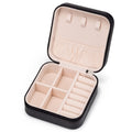 Mini Jewelry Travel Case,Small Jewelry Box,Traveling Jewelry Organizer,Portable Jewellery Storage Holder for Rings Earrings Necklace Bracelet Bangle Organizer,Boxes for Girls Women(PU-Black)