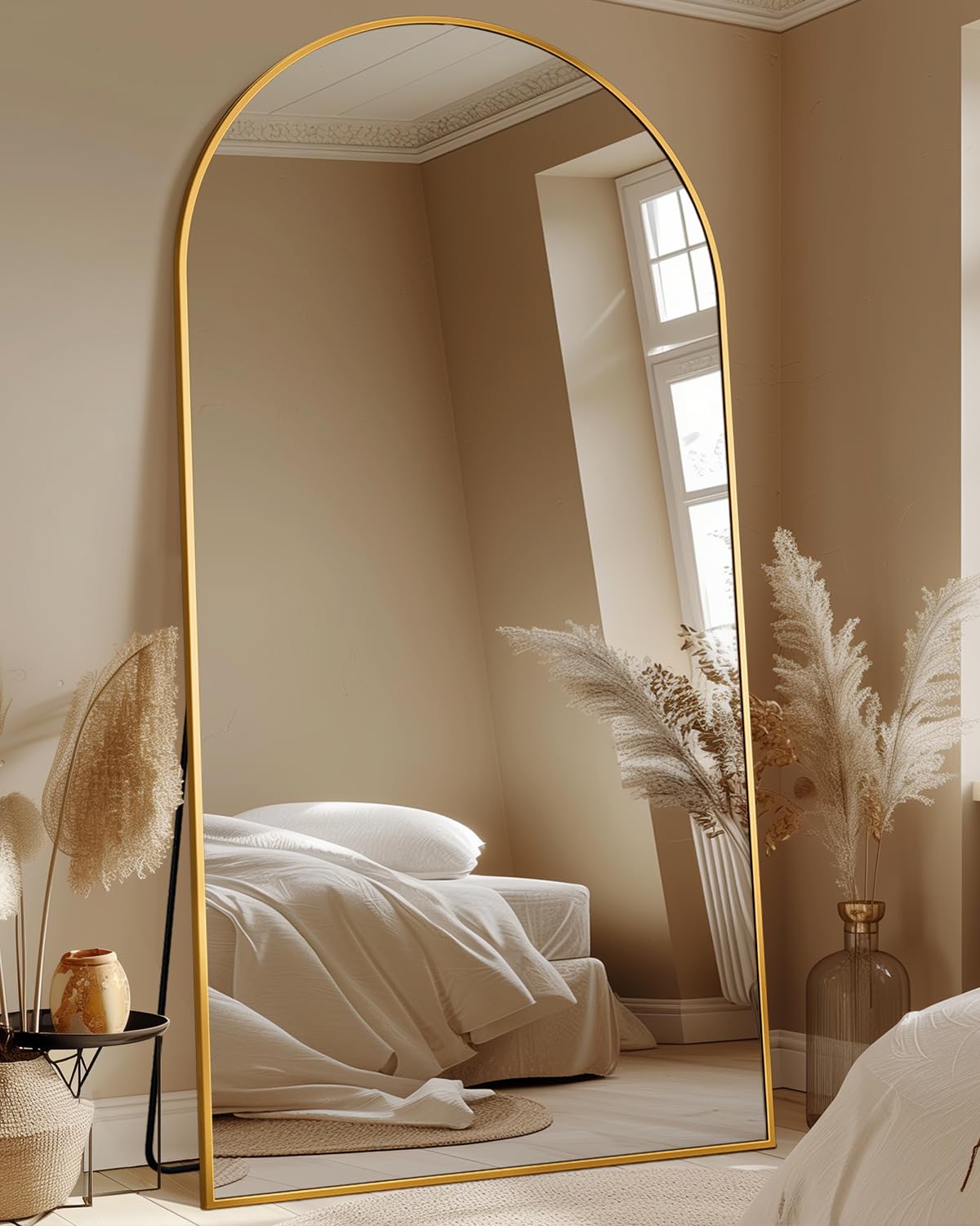 71"x28" Arched Full Length Mirror with Stand,Full Body Floor Mirror