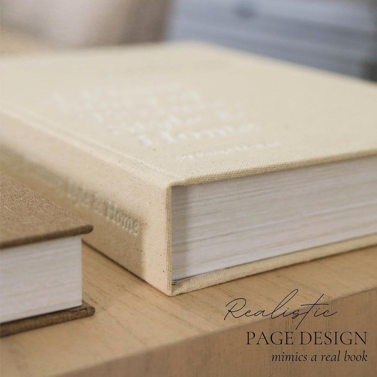 Decorative Books for Home Decor - 2 Linen Fake Books for Decorating Shelf