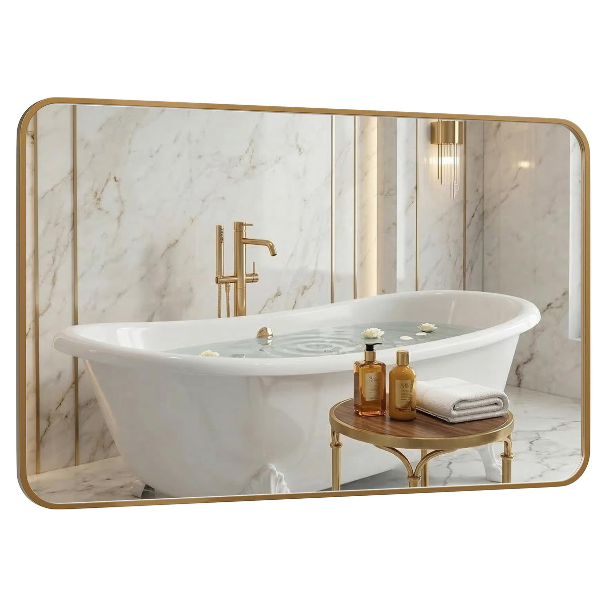 2-Pack 24x36 Inch Matte Black Rounded Rectangle Vanity Mirrors