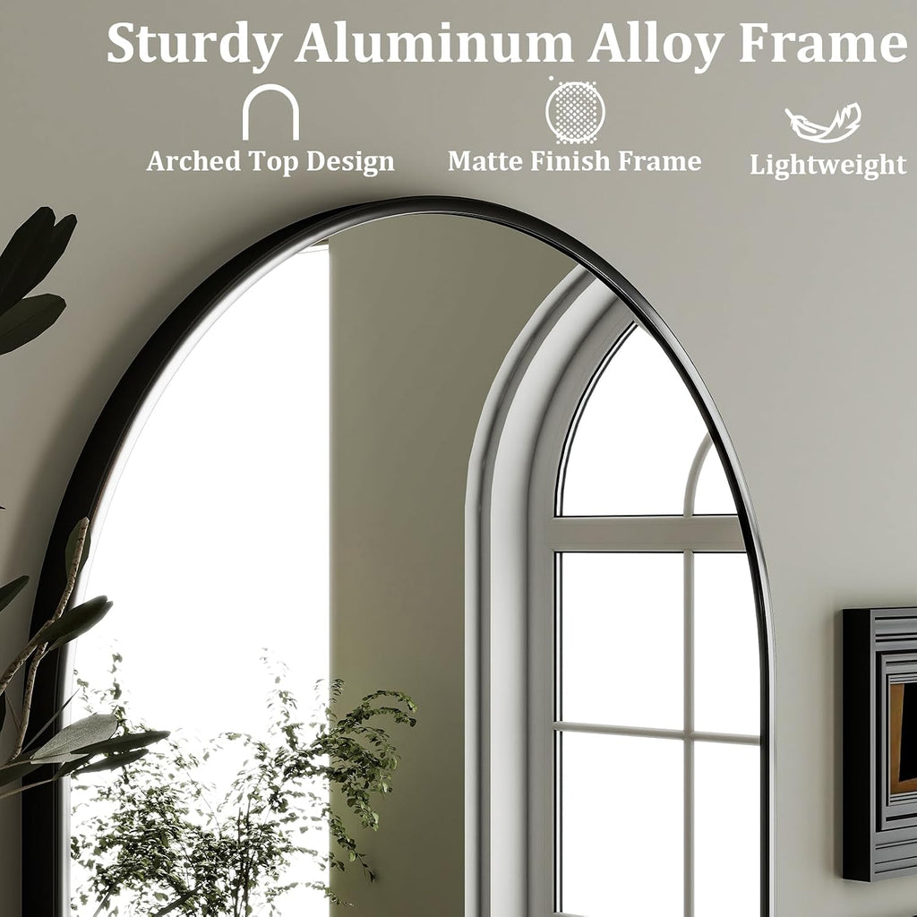 HARRITPURE 20"x30" Arched Bathroom Mirror Wall Mounted Black Arch Mirror