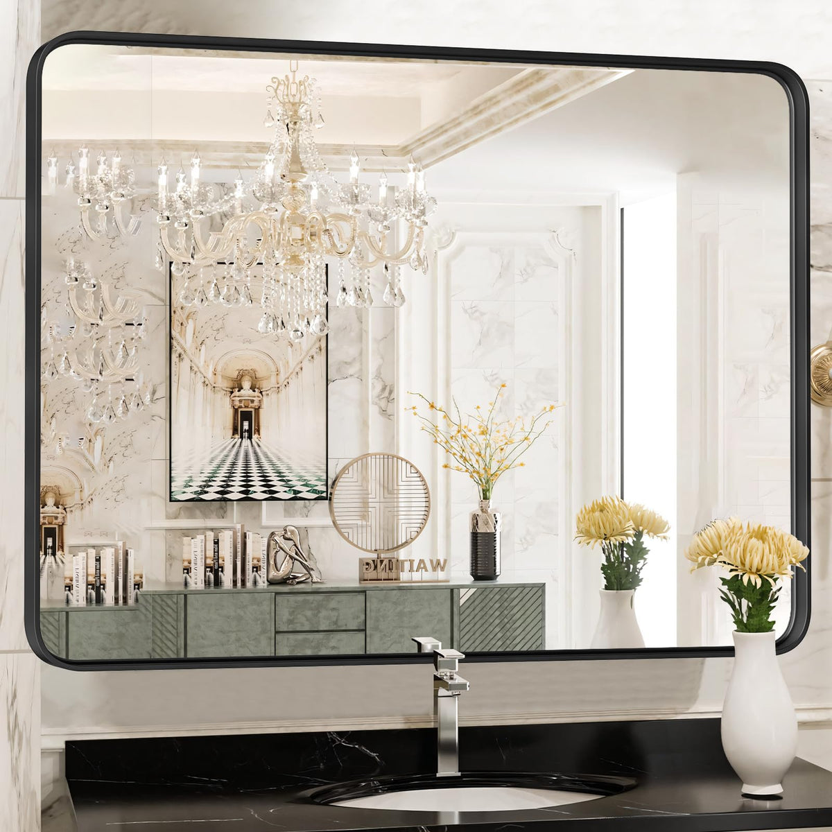 NEWBULIG Bathroom Wall Mirror, Vanity Home Mirror, 30x36 Inch