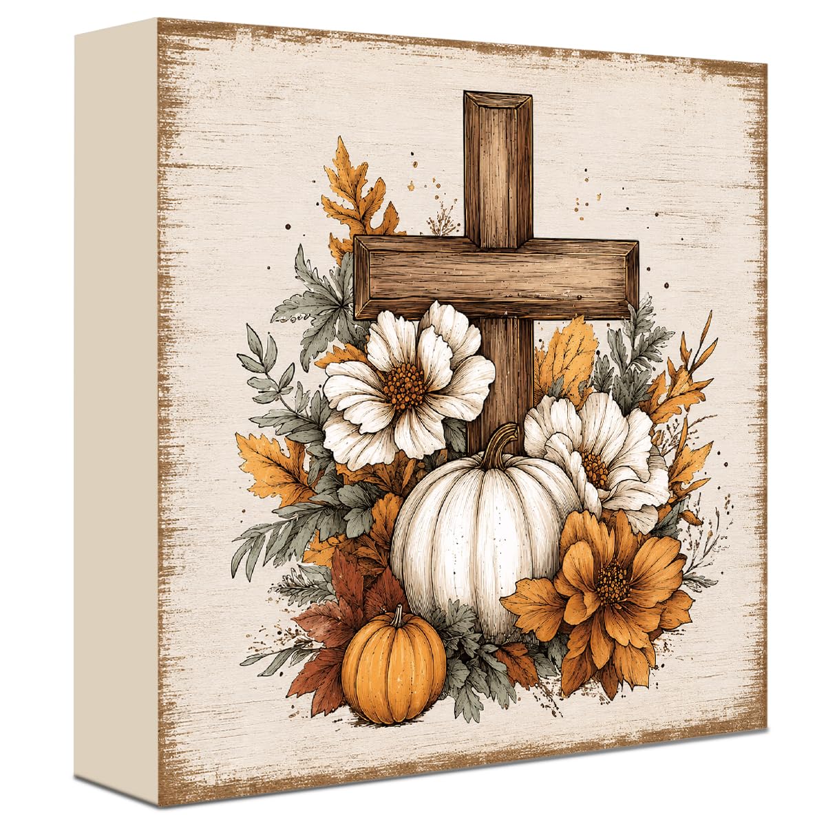 Fall Decorations for Home Football Pumpkin Wood Sign Fall Wall Shelf Decor