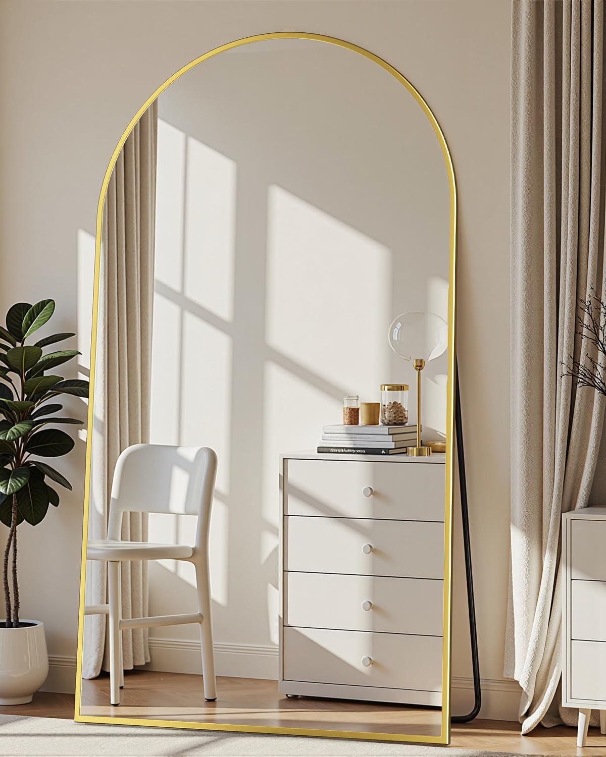 71"x28" Arched Full Length Mirror with Stand,Full Body Floor Mirror
