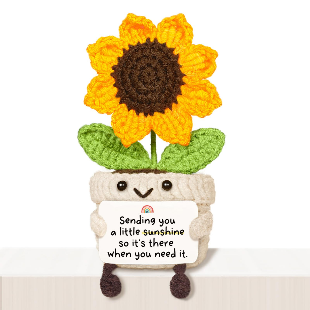 Get Well Gifts for Women After Surgery, Handmade Positive Sunflower Crochet Decor, Surgery Recovery Breast Cancer Care Gifts, Thinking of You Feel Better Gift for Women