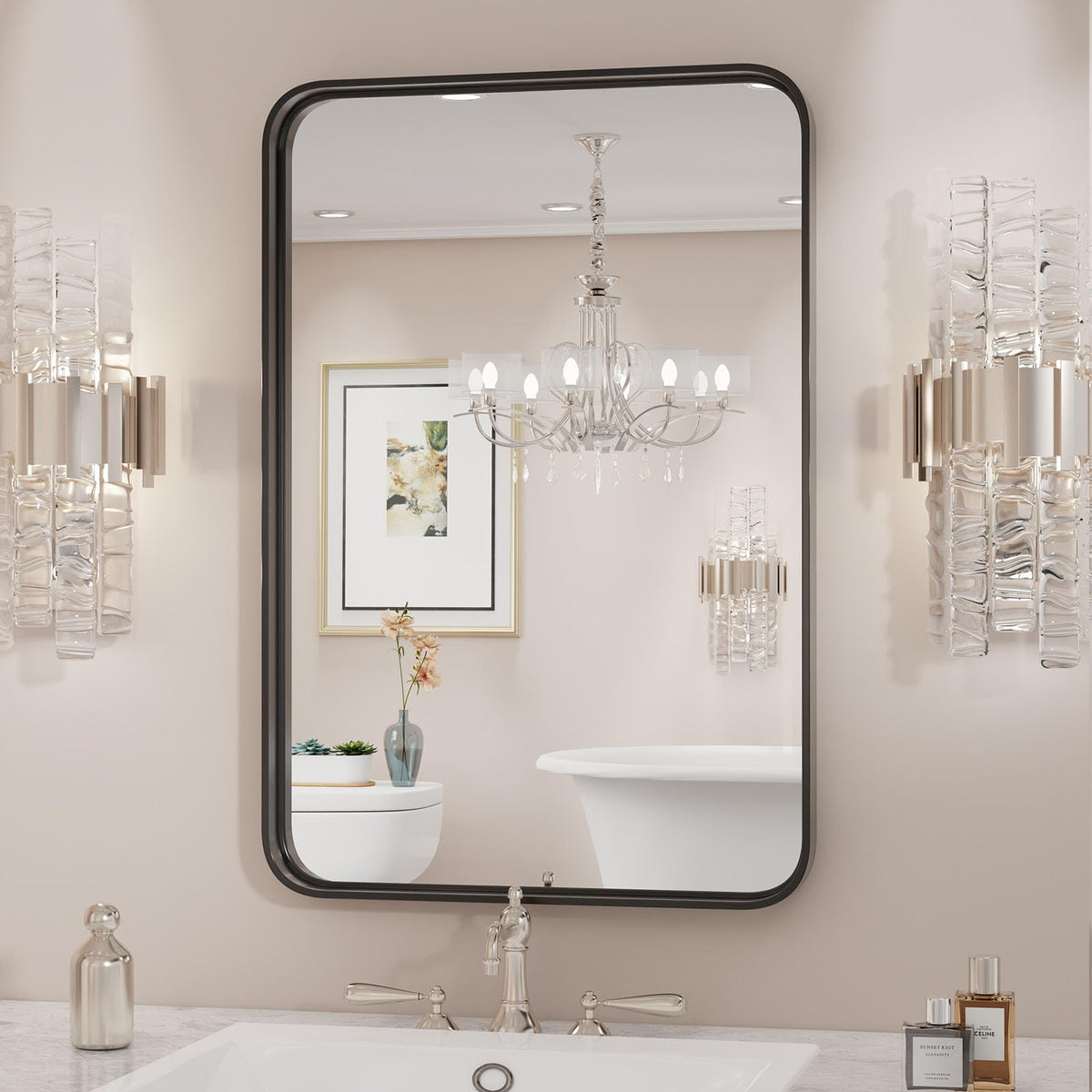 Sweetcrispy Bathroom Mirror 40x30 Inch, Vanity Mirror for Wall