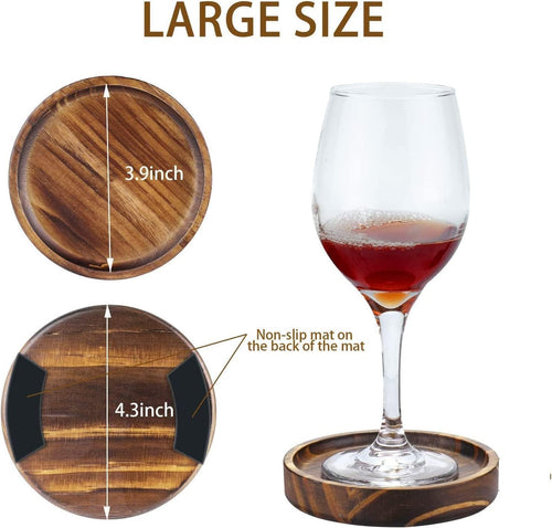 6Pcs Wooden Coasters for Drink-Acacia Wood Drink Coasters Set with Holder