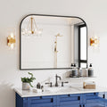 Black Arched Top Wall Mounted Mirror 38"x30"