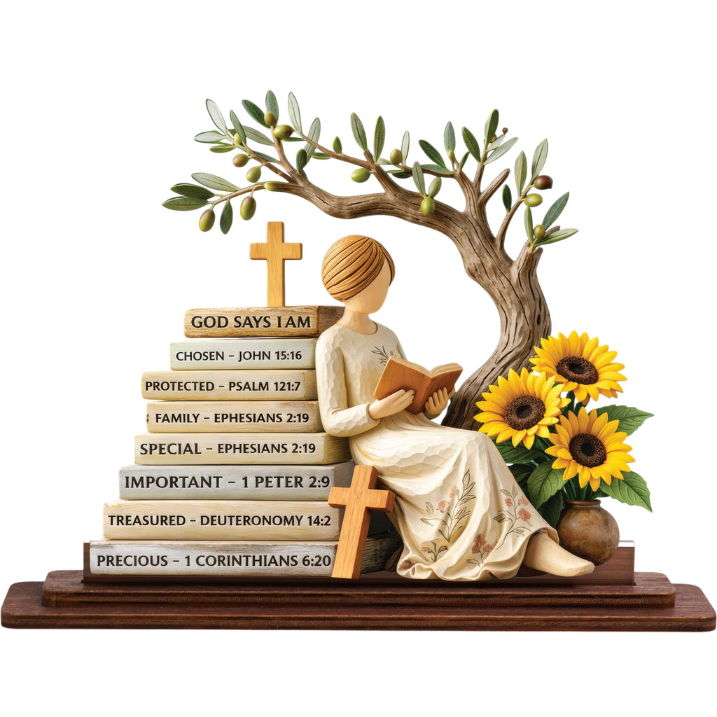 Christian Gifts for Women: Bible Verse Decor, God Says I Am Decorative Sign