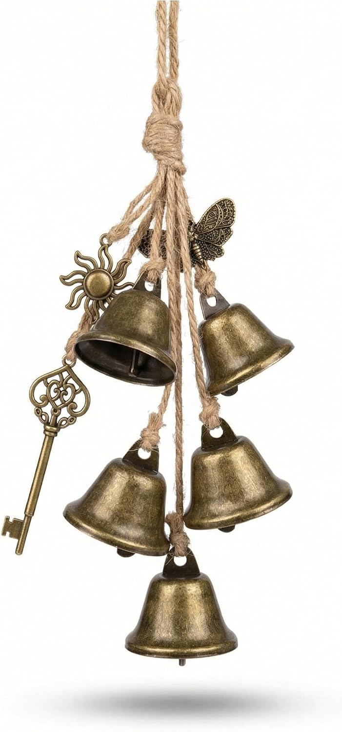 Witch Bells for Door Knob Hanging Protection Bell Supplies Handmade Brass Witch Bells for Home Blessing Magic Wreath Charm and Decorative Hanging Door Accessories