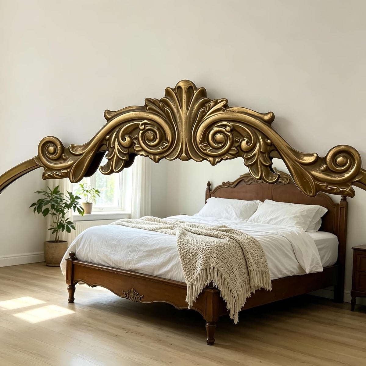 Dewfig Vintage Arched Wall Mirror, 30"x22" Bronze Antique Bathroom Mirror