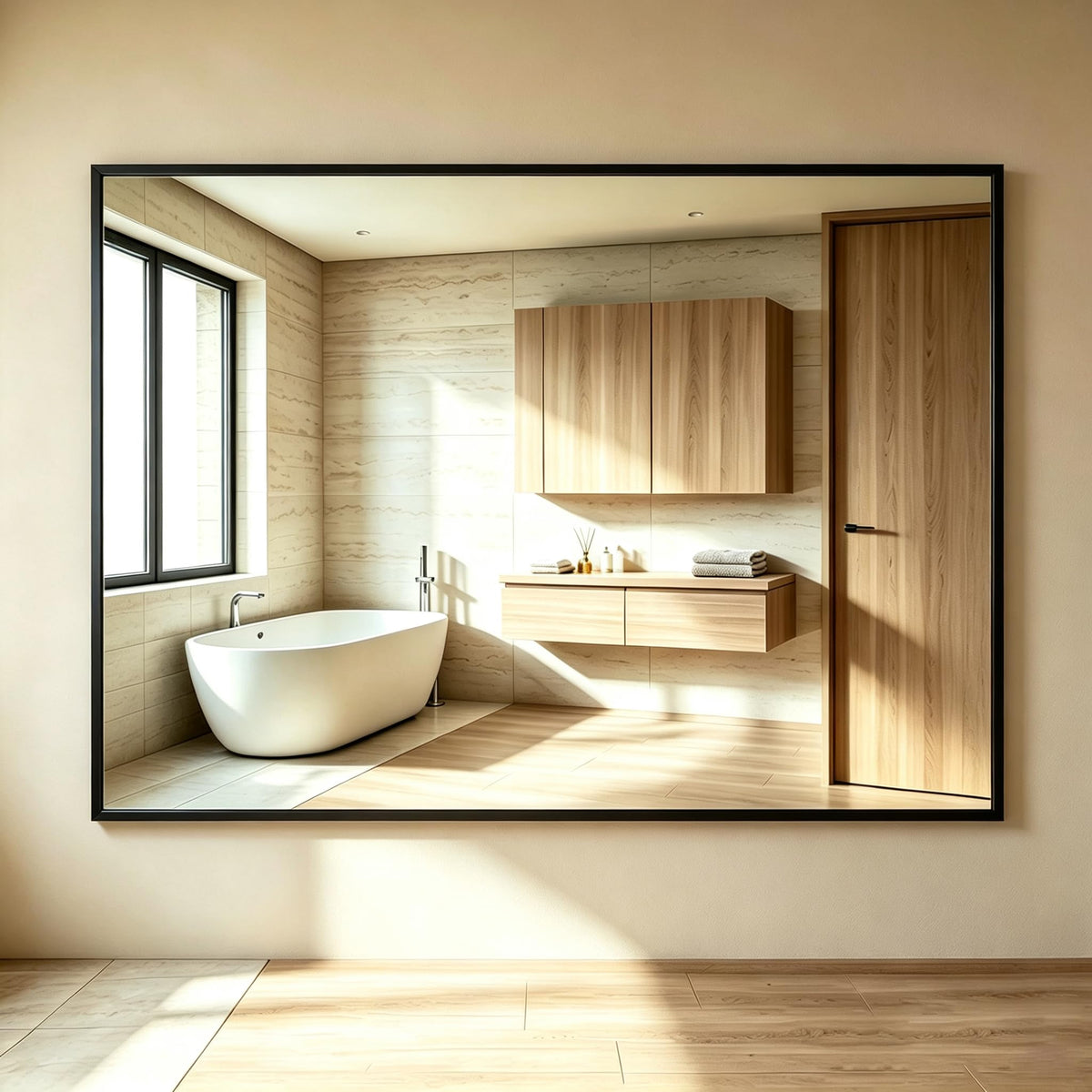 DUMOS Bathroom Mirror for Over Sink, 48"x30" Rectangle Wall Mount Mirror