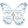 Christian Gifts for Women Faith, Butterfly Acrylic Plaque Decoration, Birthday Gifts for Women, Spiritual Present for Female Friend Family, Office Desk Decor for Woman, 5x3.8x0.5 Inch - Purple