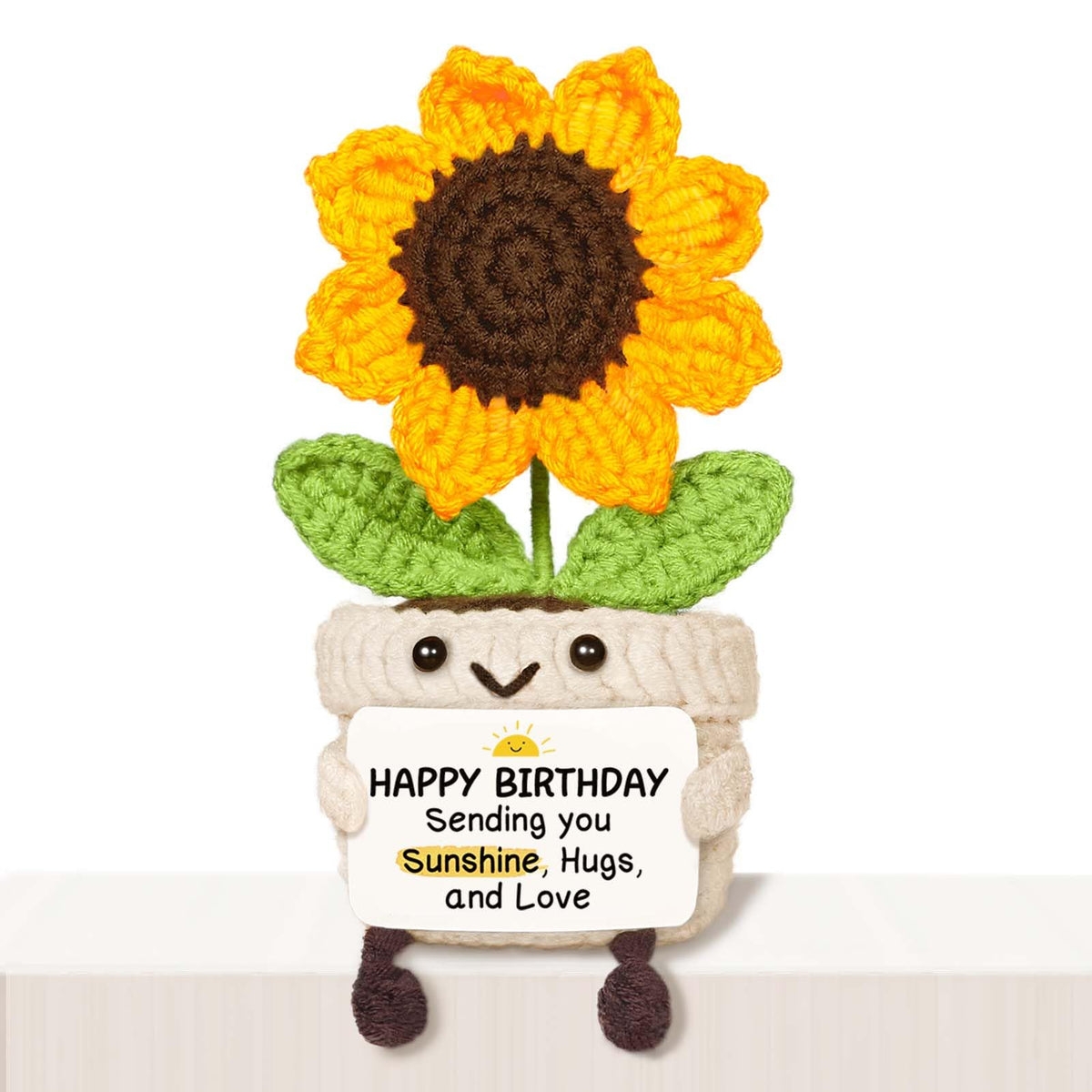 Get Well Gifts for Women After Surgery, Handmade Positive Sunflower Crochet Decor, Surgery Recovery Breast Cancer Care Gifts, Thinking of You Feel Better Gift for Women