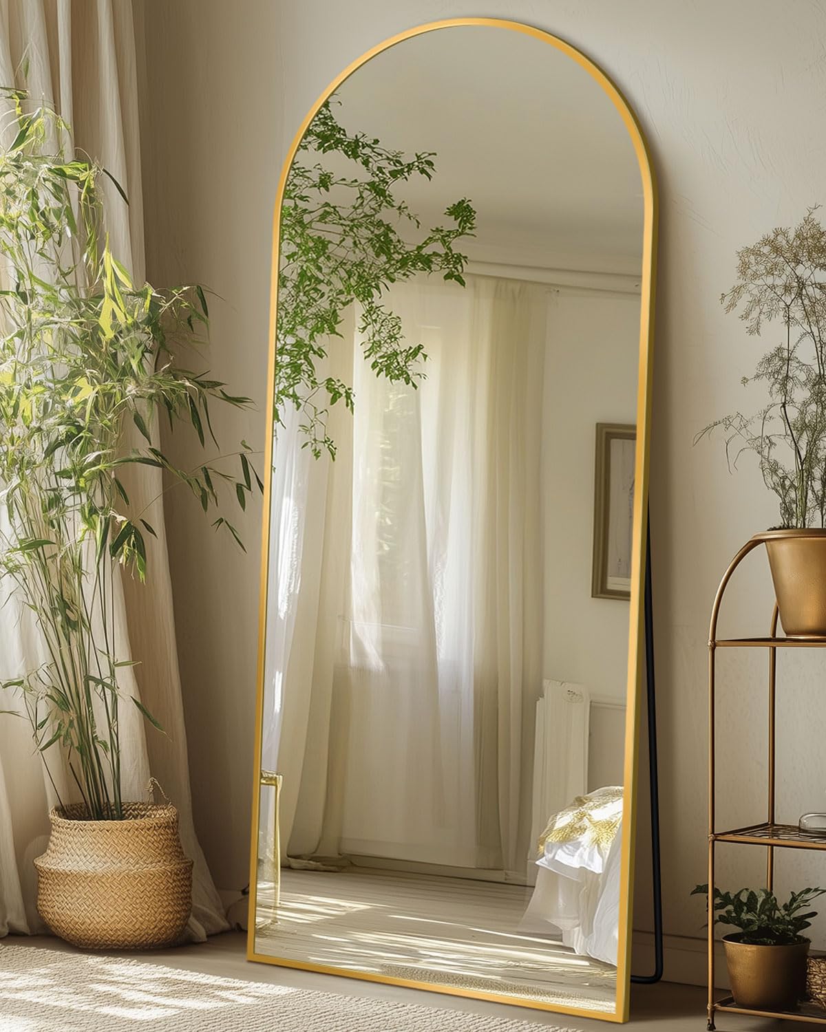 71"x28" Arched Full Length Mirror with Stand,Full Body Floor Mirror